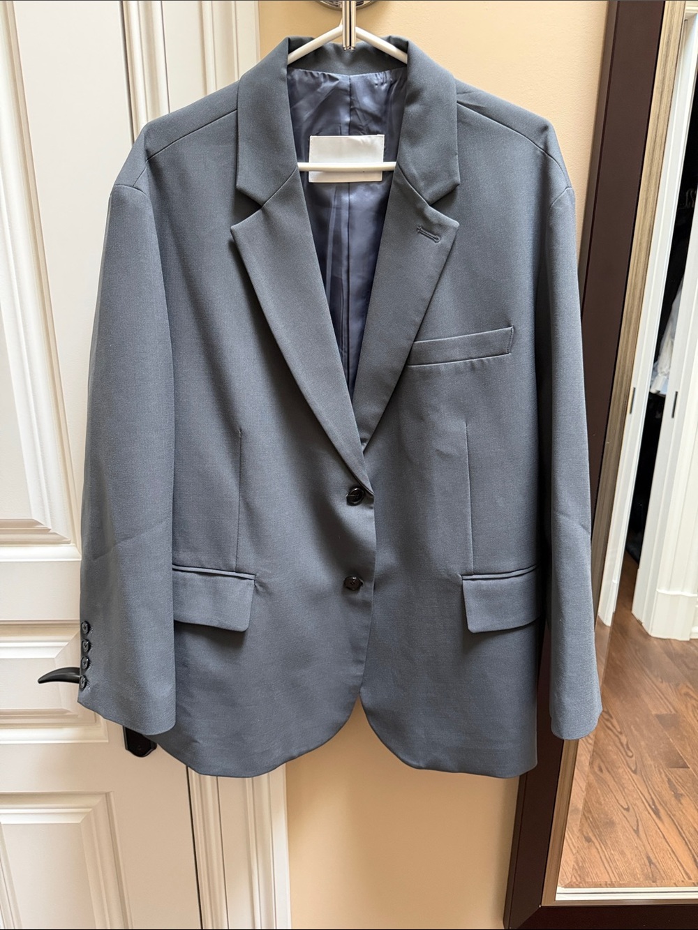 The Frankie Shop Gray Two-Button Blazer